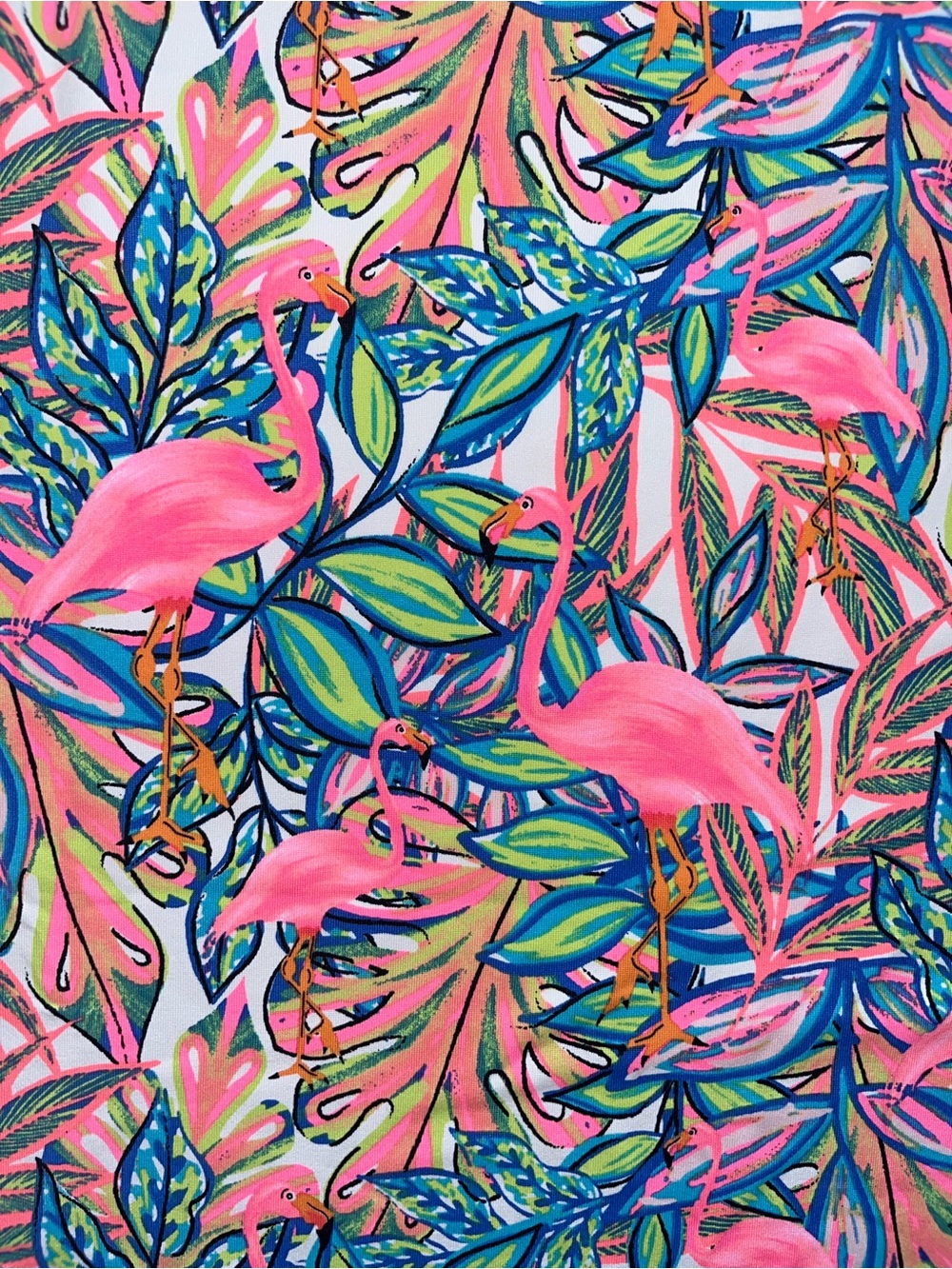 Lulu B Sleeveless Top Flamingo Tropical Resort Golf Coastal Athletic Tank Sz M - Picture 5 of 11